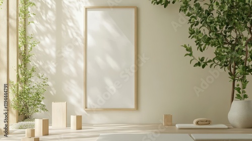 Minimalist Room Decor With Wooden Accents And Plants