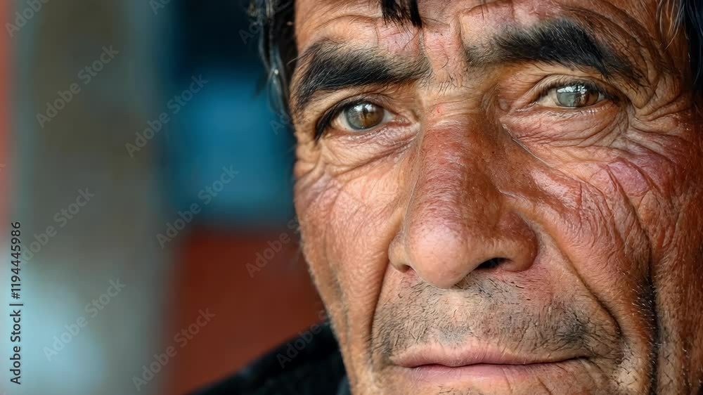 Expressive portrait of an elderly argentinian person highlighting character and depth AI Expressive portrait of an elderly argentinian person highlighting character and depth AI