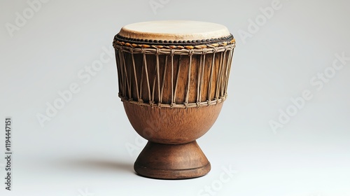 Series of musical backgrounds. An isolated darbuka drum against a white backdrop.  photo