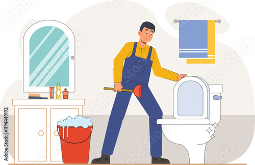 A professional plumber offers toilet maintenance services, performing repairs and ensuring a hassle-free bathroom experience with expert care.