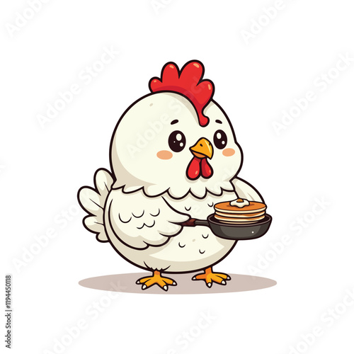 Cute Chicken Hen Standing Cartoon Vector Icon Illustration Animal Nature Icon Isolated Flat Vector