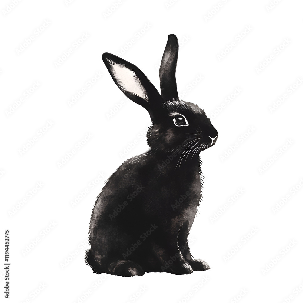 Obraz premium Black Easter Clipart Vector Illustration