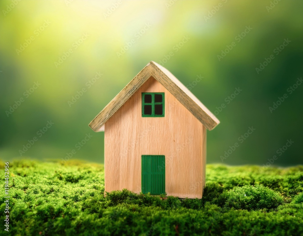 green house mock up, real estate sustainable concept, green background green house mock up, real estate sustainable concept, green background