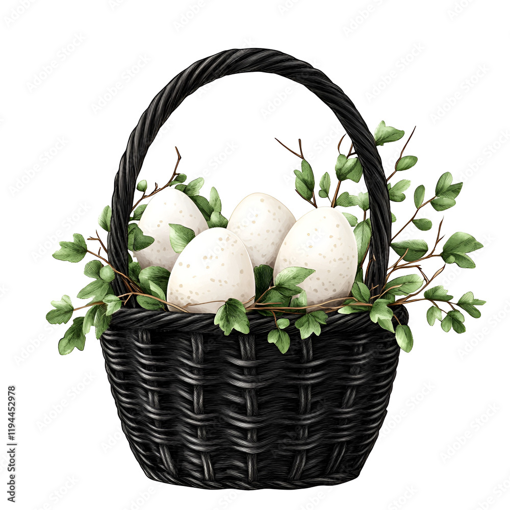 Fototapeta premium Black Easter Clipart Vector Illustration