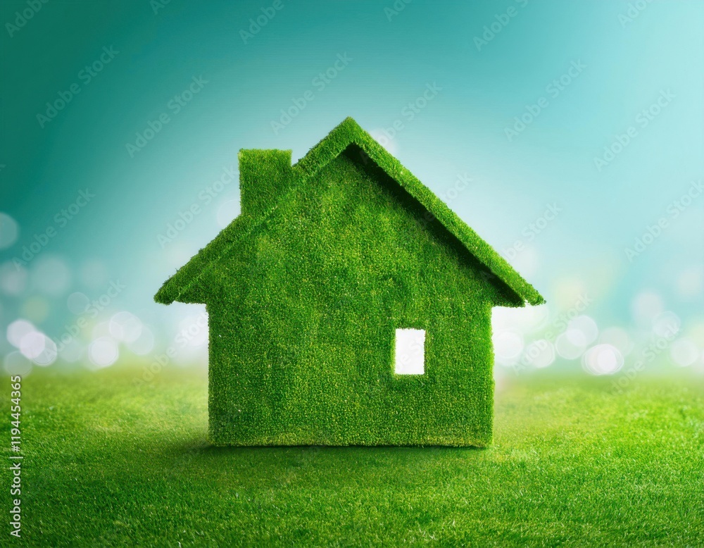 green house mock up, real estate sustainable concept, green background green house mock up, real estate sustainable concept, green background