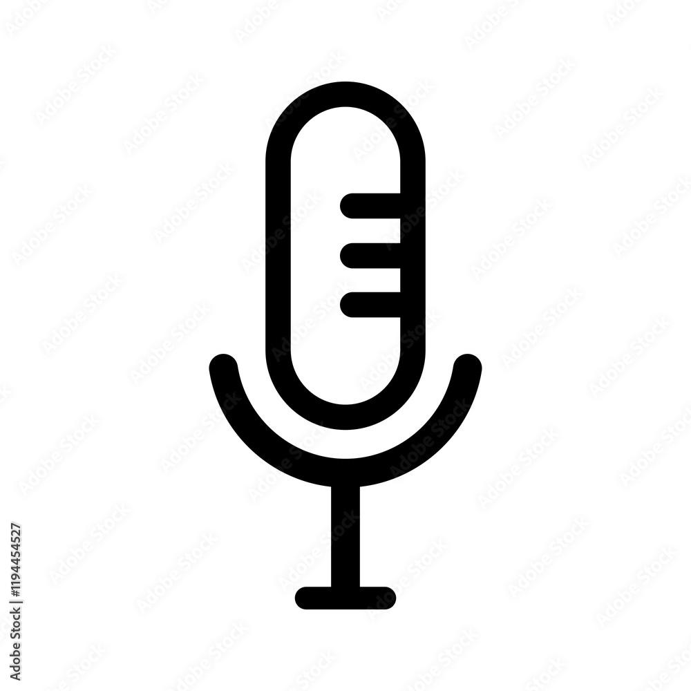 Microphone, mic sign on transparent background Microphone, mic sign on transparent background