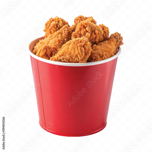 abstract 3d  Paper bucket of fried chicken in different colour style white background	

