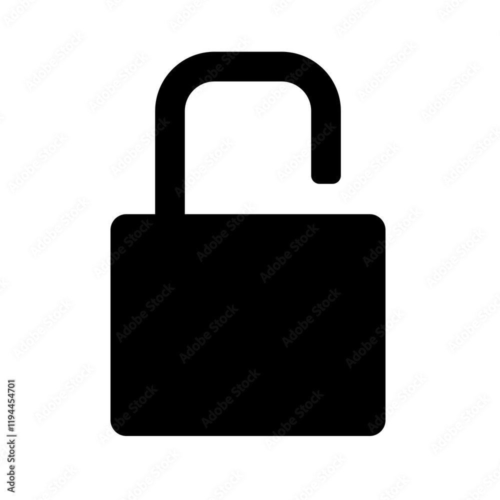Open lock on transparent background Open lock on transparent background