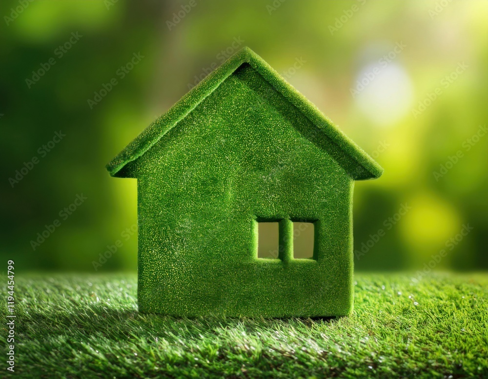 green house mock up, real estate sustainable concept, green background green house mock up, real estate sustainable concept, green background