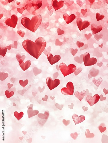 valentine background with hearts, generative ai