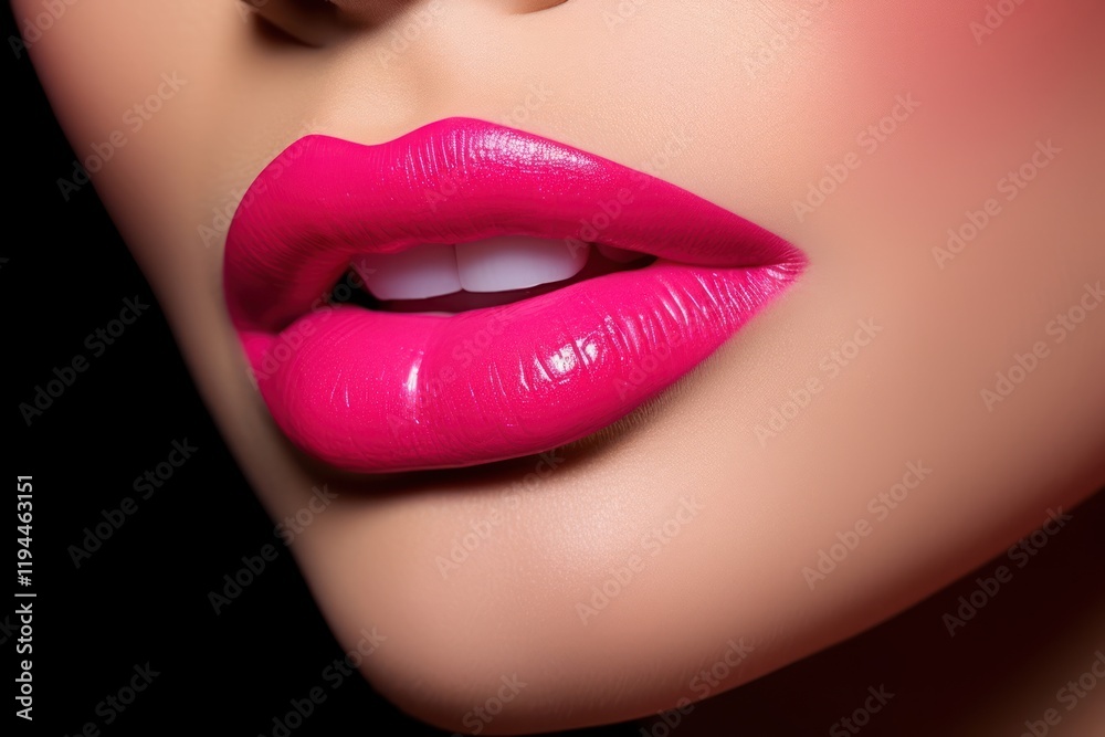 Pink lipstick applying cosmetics adult skin. Pink lipstick applying cosmetics adult skin.