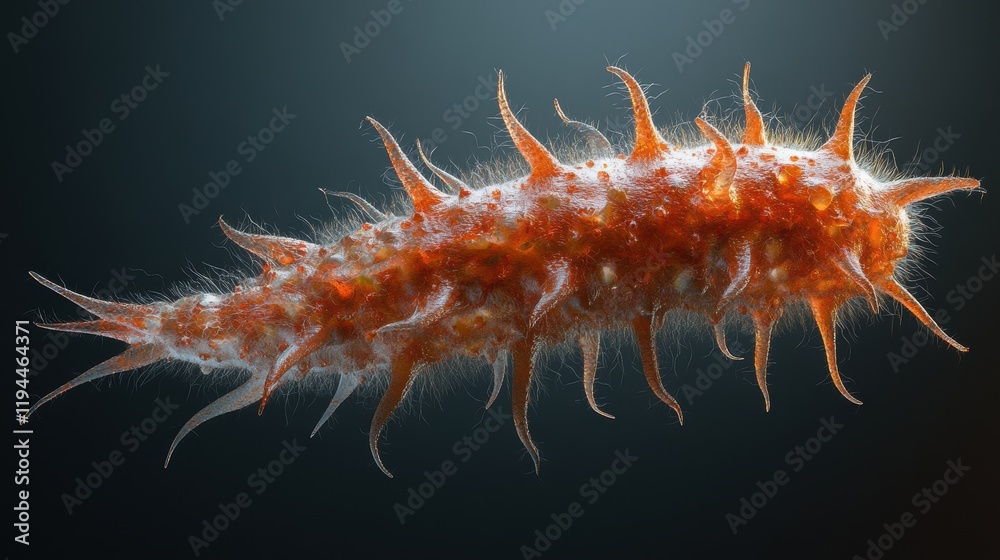 Close-up of prickly sea cucumber in ocean habitat with spikes