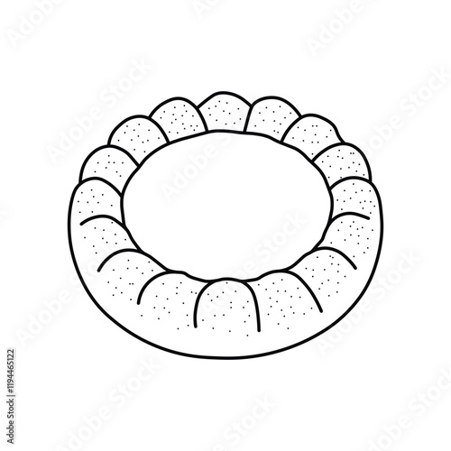 Hand drawn kids drawing vector illustration sponge cakes cartoon isolated