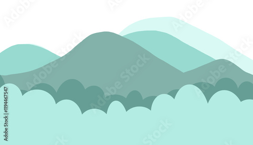 Minimalist Landscape Illustration of Rolling Hills
