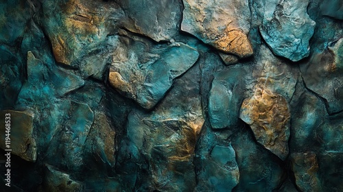 Underwater rocks in ayia napa, cyprus - close-up view of textured rocky seafloor with clear water, ideal for oceanic and nature-inspired wallpaper designs photo