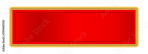 red gold label for banner, red luxury golden frame, red name plate