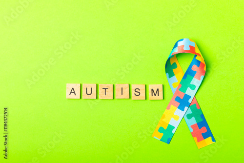 Cuadro en lienzo Autism ribbon