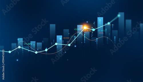 Analysis finance grow graph and market investment. Financial business plan,earnings,sale and strategy. Stock market chart, exchange financial growth diagram.	