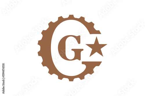 Letter G Gear Star Logo Design Template Vector Illustration