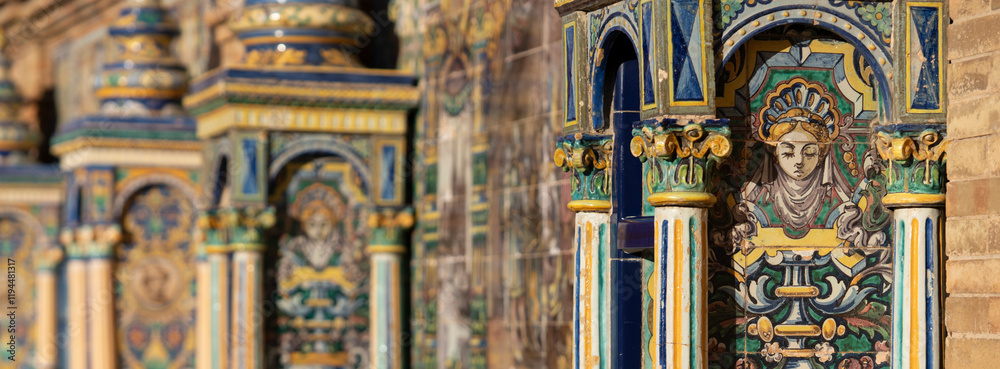 Fototapeta premium famous bench at Plaza de Espana, Sevilla