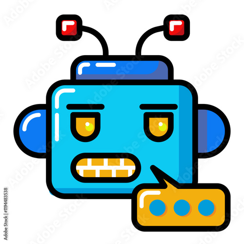 Chatbot Icon. Artificial intellegence in filled outline style
