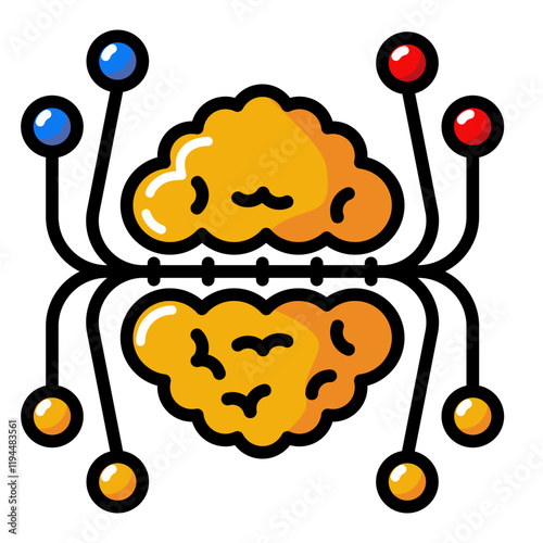 Super intellegence Icon. Artificial intellegence in filled outline style
