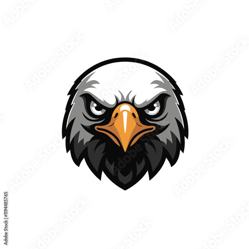 Eagle Head Mascot: A powerful and fierce eagle head mascot design, ideal for sports teams, branding, or any project that requires a strong and assertive image.