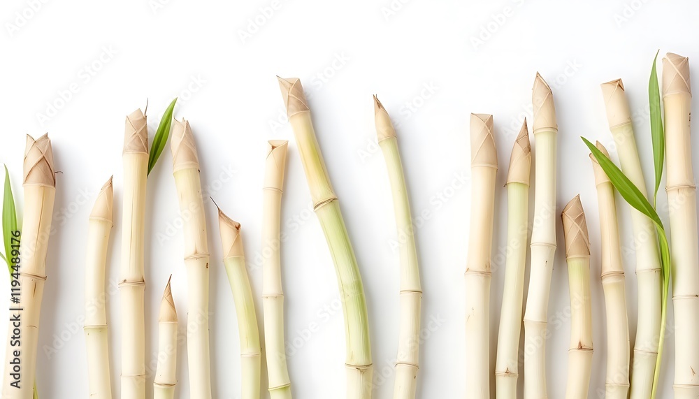 Fototapeta premium Serene Bamboo Shoots: A Minimalist Botanical Composition