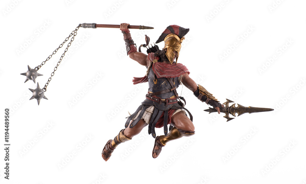 gladiator attack isolated on white background gladiator attack isolated on white background