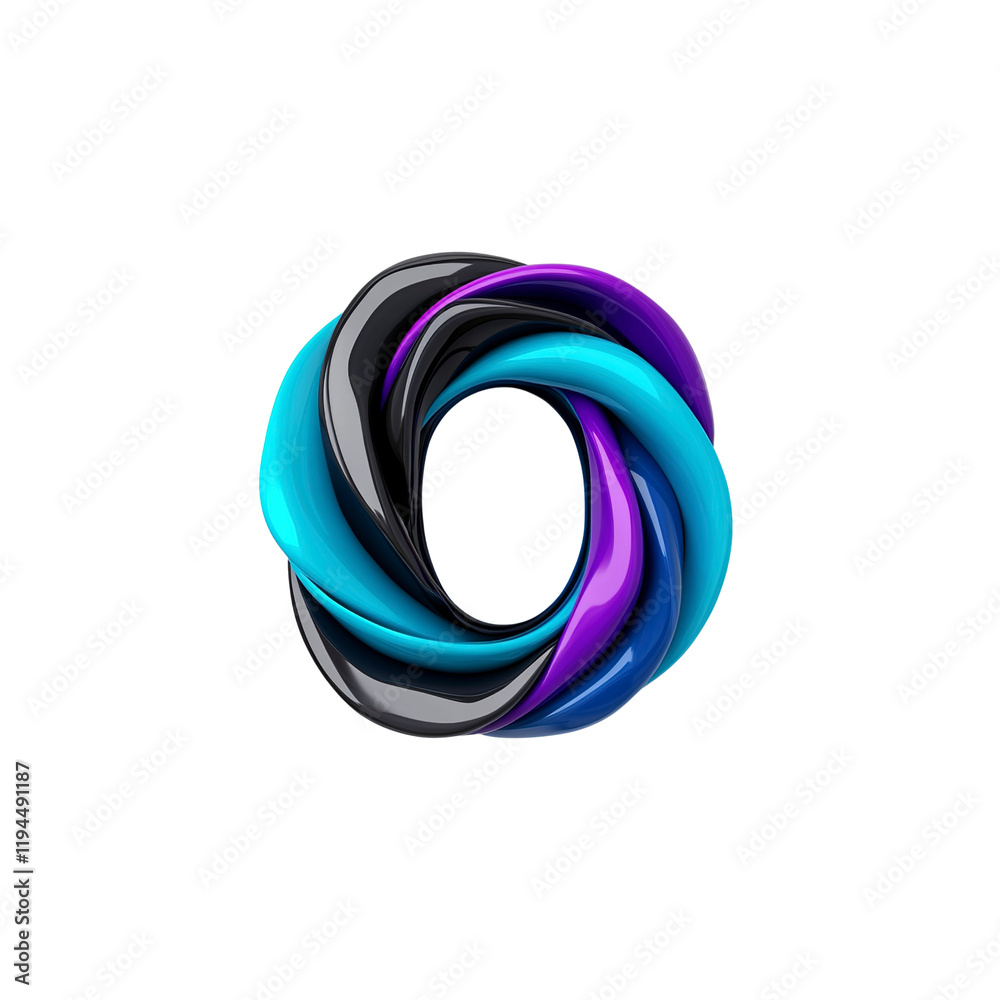 Abstract Swirling Colorful 3D Shape, Modern Design Element, Circular Pattern Abstract Swirling Colorful 3D Shape, Modern Design Element, Circular Pattern