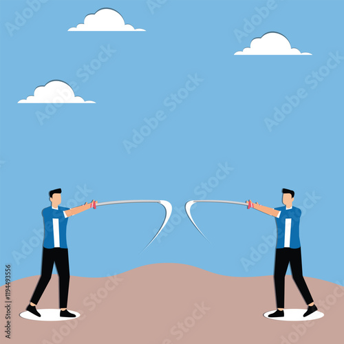 Advantage, longsword vs. short sword, absolute authority and superiority wins the day, unfairness and disparity, merchant with a long sword easily defeats merchant with a short sword