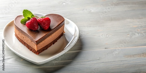 Heart-Shaped Chocolate Cake with Strawberries