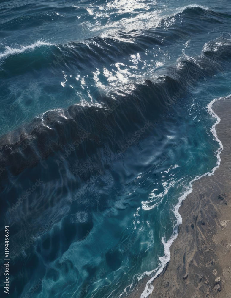 A deep blue pool with undulating waves on its surface, water, calm A deep blue pool with undulating waves on its surface, water, calm