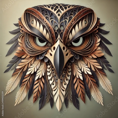 Kirigami Eagle, A Stunning Blend of Artistry and Precision in Brown, Black, and White Paper Craft