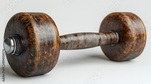 a wooden dumb with a metal handle