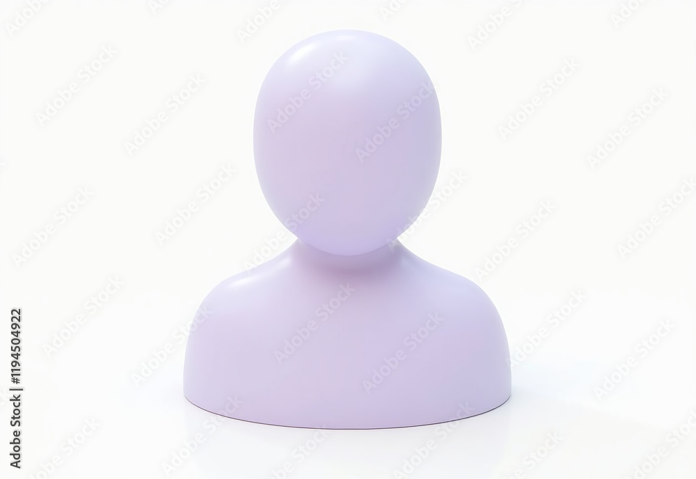Modern 3D Minimalistic Avatar Icon: Unisex Design with Soft Shapes in Light Purple and White, Perfect as a Placeholder for Profile Pictures Modern 3D Minimalistic Avatar Icon: Unisex Design with Soft Shapes in Light Purple and White, Perfect as a Placeholder for Profile Pictures