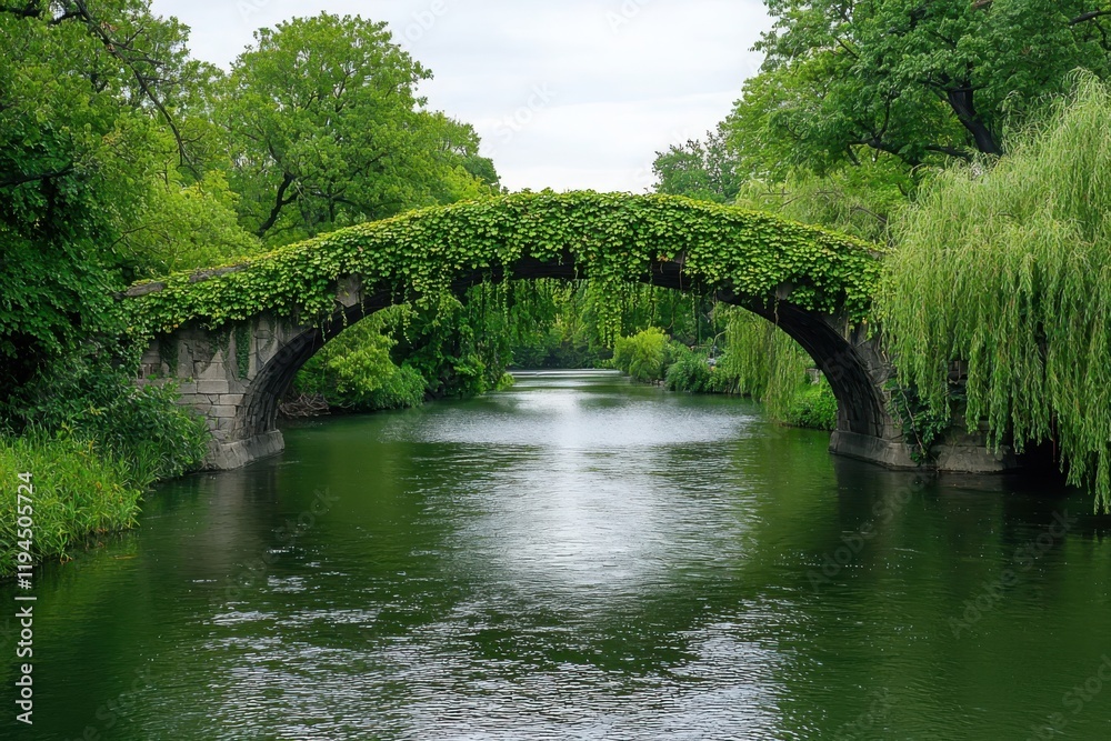 Ancient ivy-covered stone bridge over gentle river lush greenery nature photography tranquil landscape serene viewpoint Ancient ivy-covered stone bridge over gentle river lush greenery nature photography tranquil landscape serene viewpoint