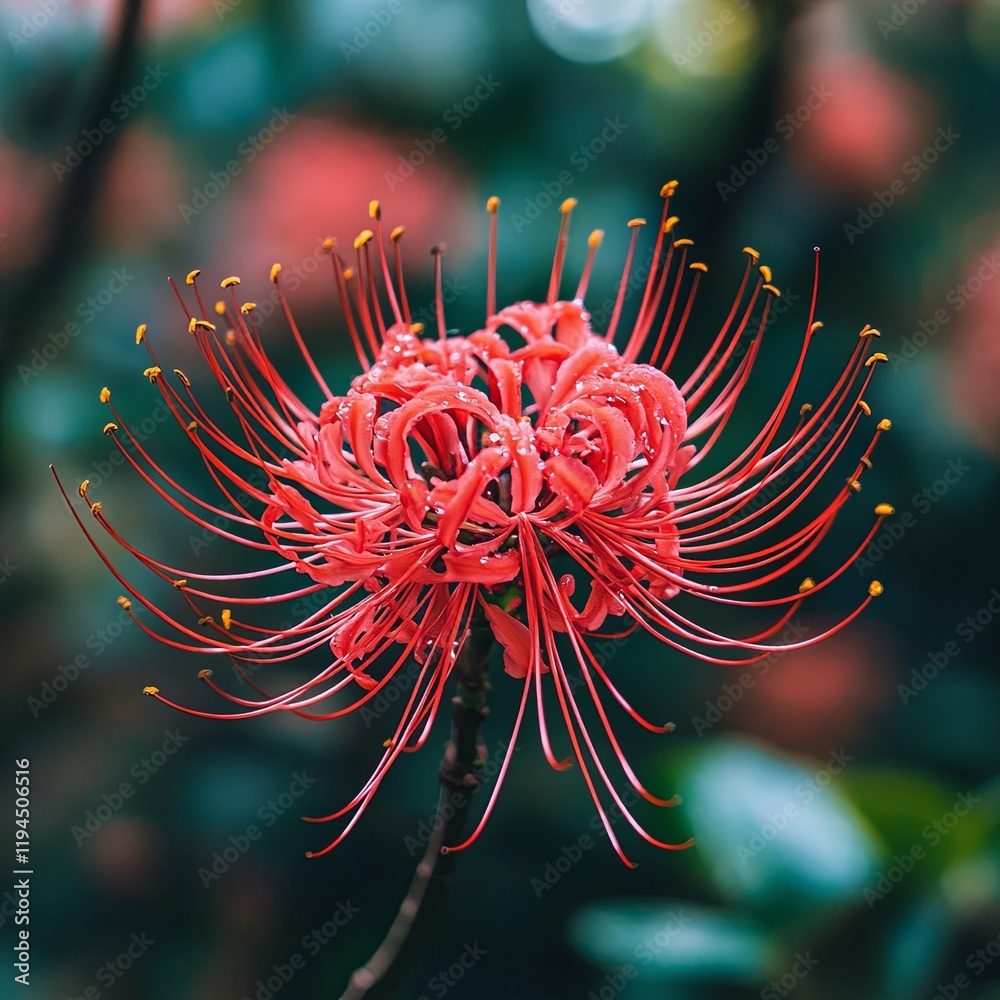 Close-up image of beautiful red flower blooming in spring time with flowers background. Taken in Victoria Park, Hong Kong. Close-up image of beautiful red flower blooming in spring time with flowers background. Taken in Victoria Park, Hong Kong.