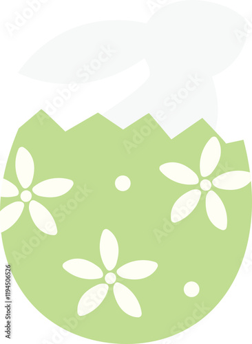 Bunny Emerging from Easter Egg.
Easter bunny sitting in eggshell icon isolated.
Rabbit sitting in cracked eggshell flat vector illustration.
Spring Easter Element.
Transparent background.
