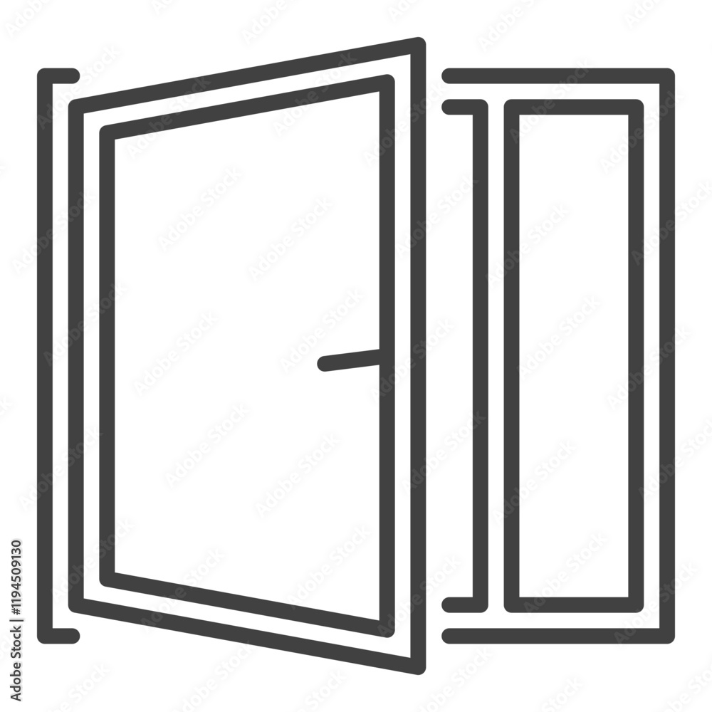 Clear House Window vector icon or symbol in outline style Clear House Window vector icon or symbol in outline style