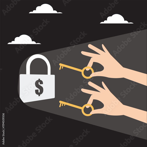 Keys to wealth, keys to unlocking success, tips on investing, financial advisors, hands holding different keys to try to unlock the locks of money