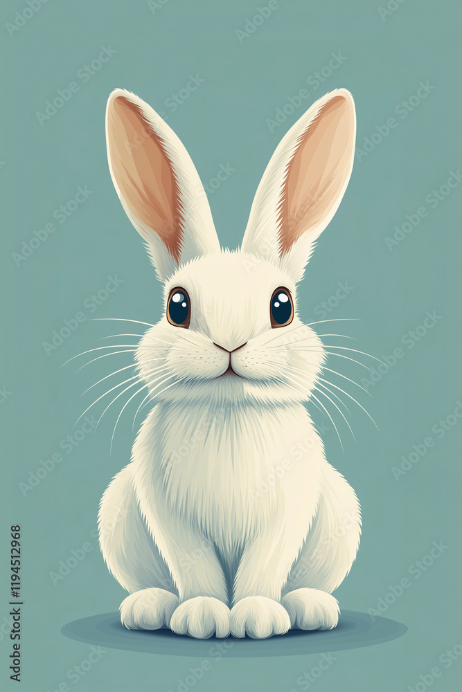Obraz premium Beautifully detailed artwork of a rabbit in a calm and peaceful pose. 
