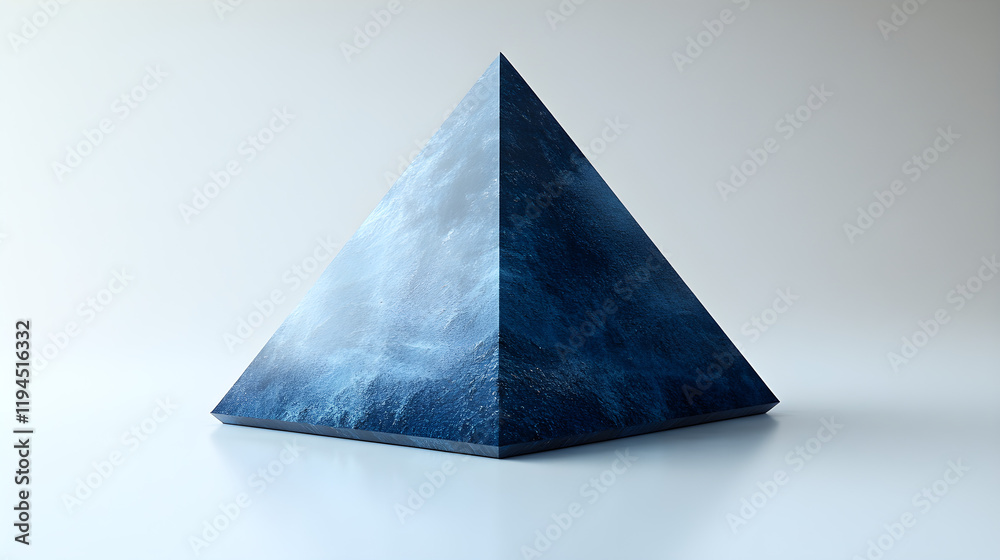 Fototapeta premium a blue triangle shaped object on a white surface