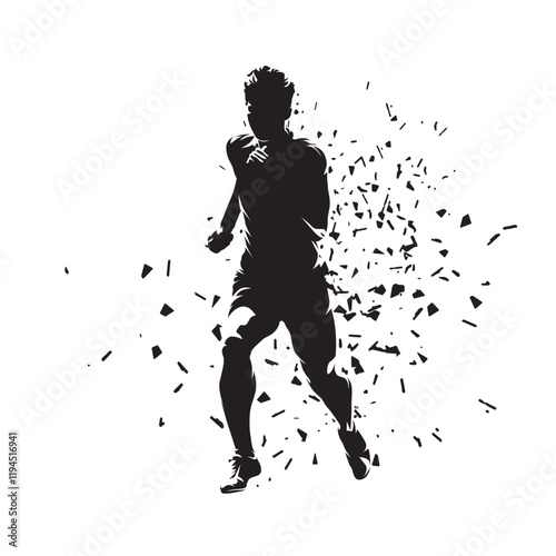Obraz na płótnie Athletics, running man. Isolated vector clip art silhouette with dispersion effect. Run, sports w salonie