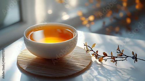 a cup of tea on a table photo