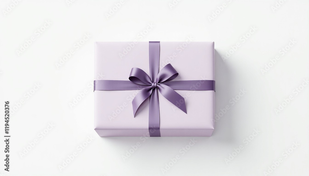 wrapped gift box with an elegant ribbon tied into a perfect bow wrapped gift box with an elegant ribbon tied into a perfect bow