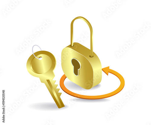 Security locks and keys illustration concept
