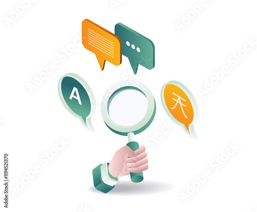 Foreign language translation concept illustration