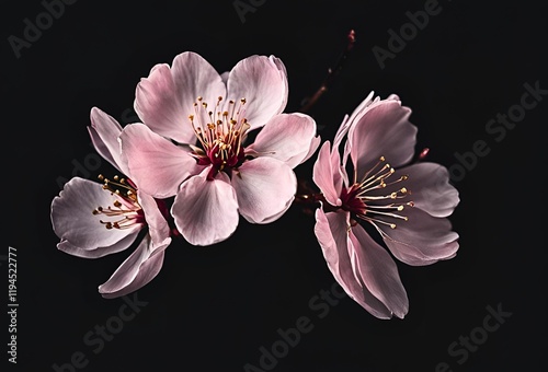 黒背景に桜の花