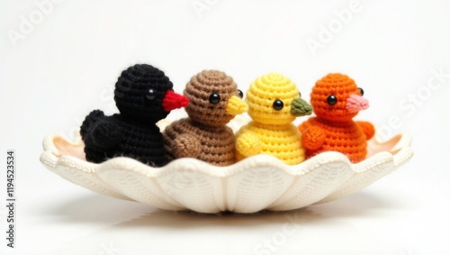 Crochet Chicks in a Pristine Shell